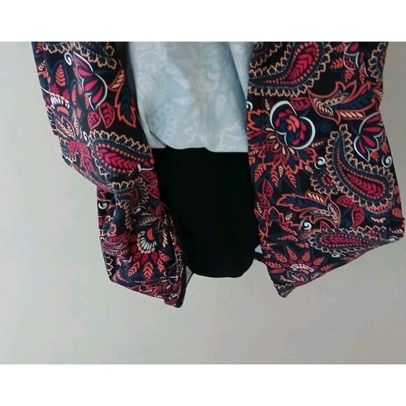 Lands' End Crossover Swim Dress Size 8 Pink Floral Paisley Skirted Beach Cruise - Picture 4 of 7